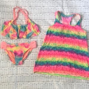 🏄‍♀️Girls size 7 - Bikini with matching coverup